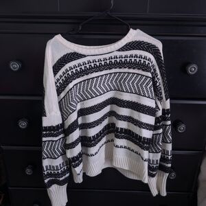 Dex Black and White Patterned Women's Sweater